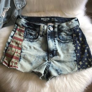 High waisted jean shorts